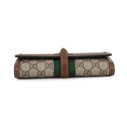 GUCCI Jackie 1961 Chain Wallet Beige/Brown652681 GG Supreme/Leather