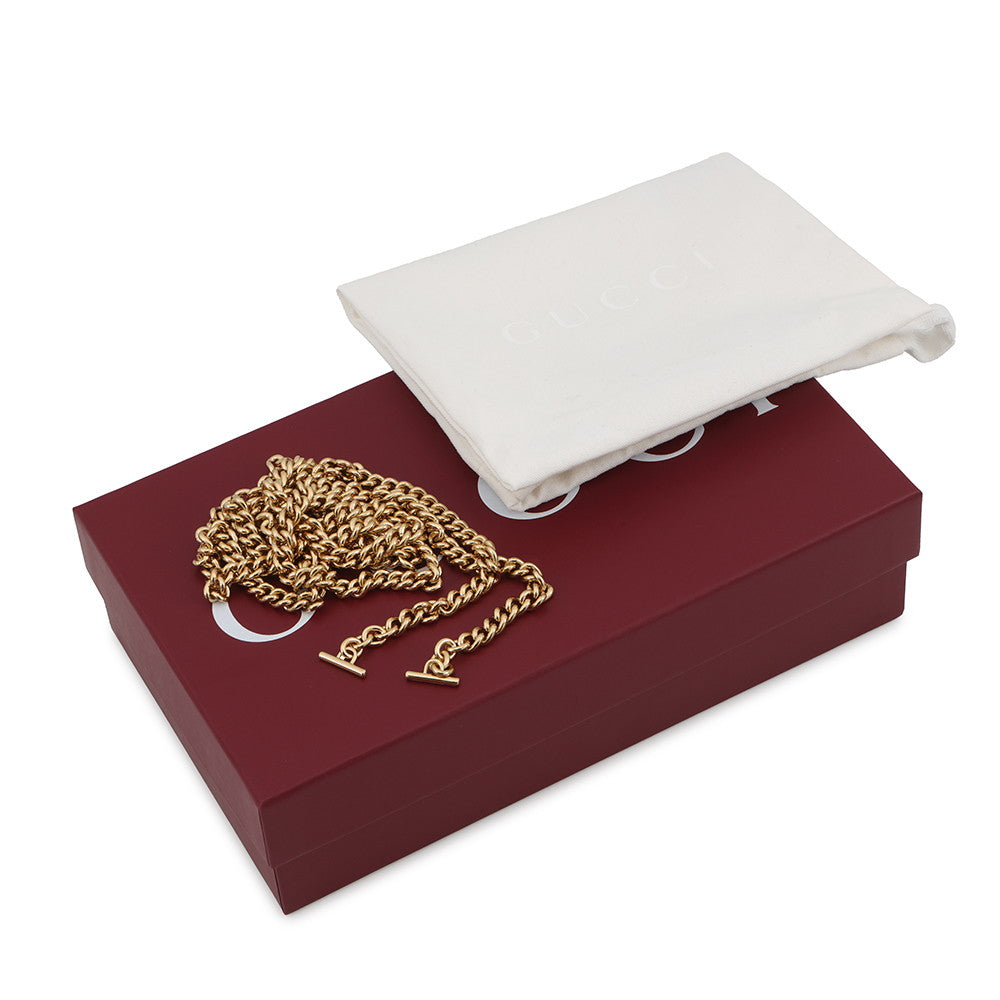 GUCCI Jackie 1961 Chain Wallet Beige/Brown652681 GG Supreme/Leather