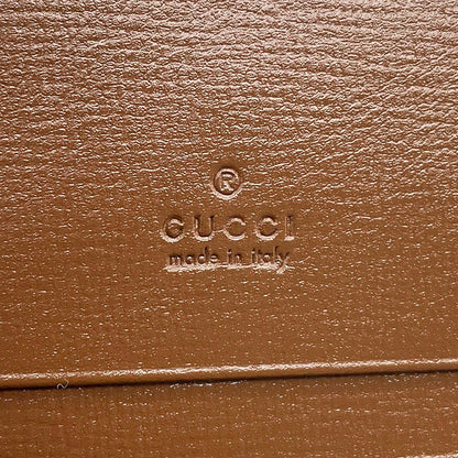 GUCCI Jackie 1961 Card Case Wallet Beige/Brown645536 GG Supreme/Leather