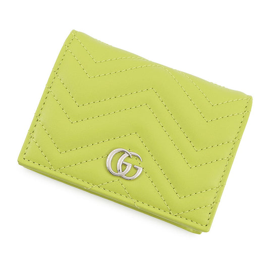 GUCCI GG Marmont Bifold Wallet Light Green466492 Leather