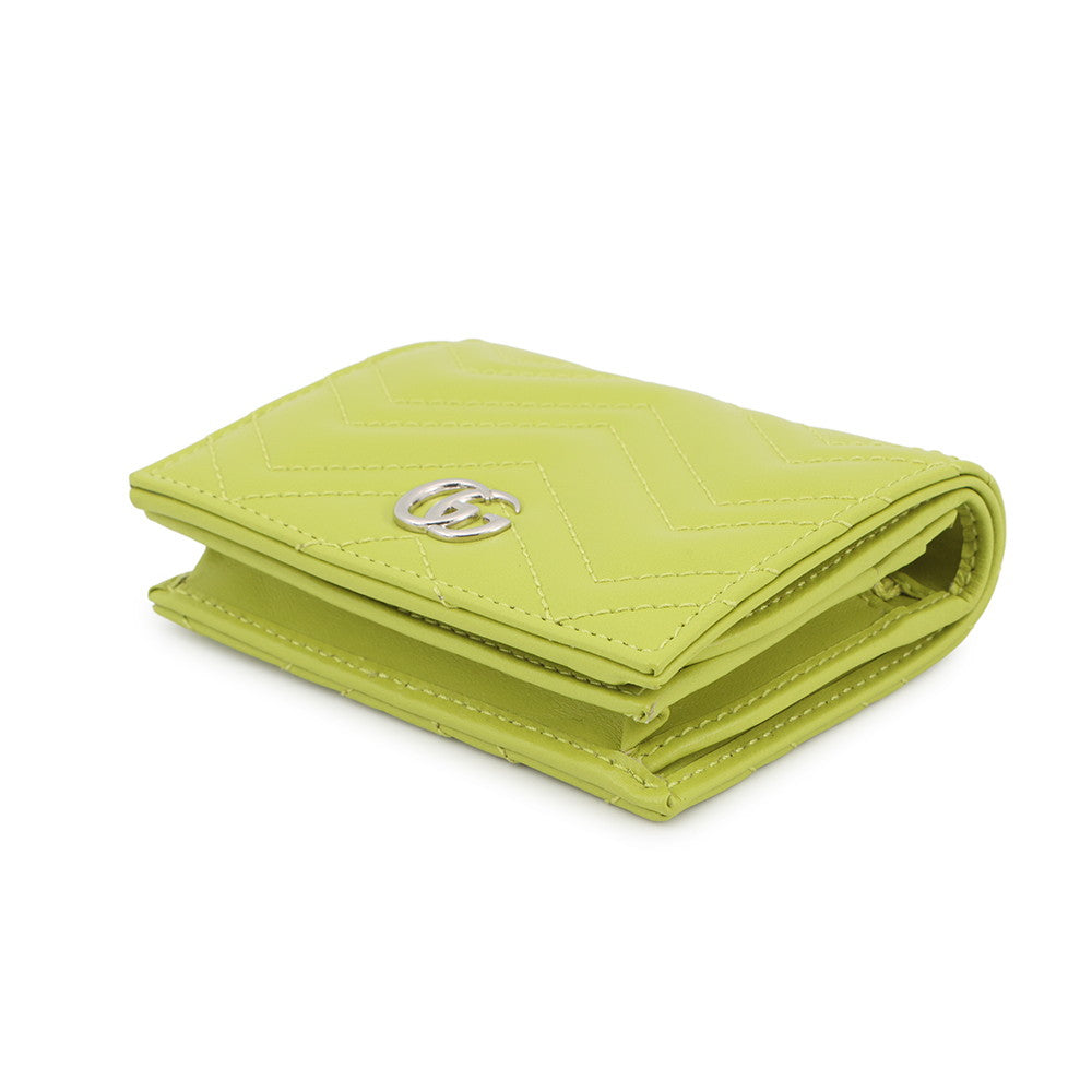 GUCCI GG Marmont Bifold Wallet Light Green466492 Leather