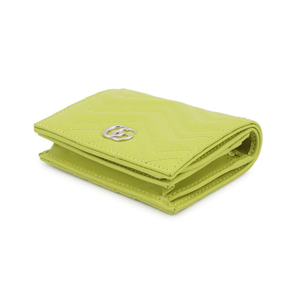 GUCCI GG Marmont Bifold Wallet Light Green466492 Leather