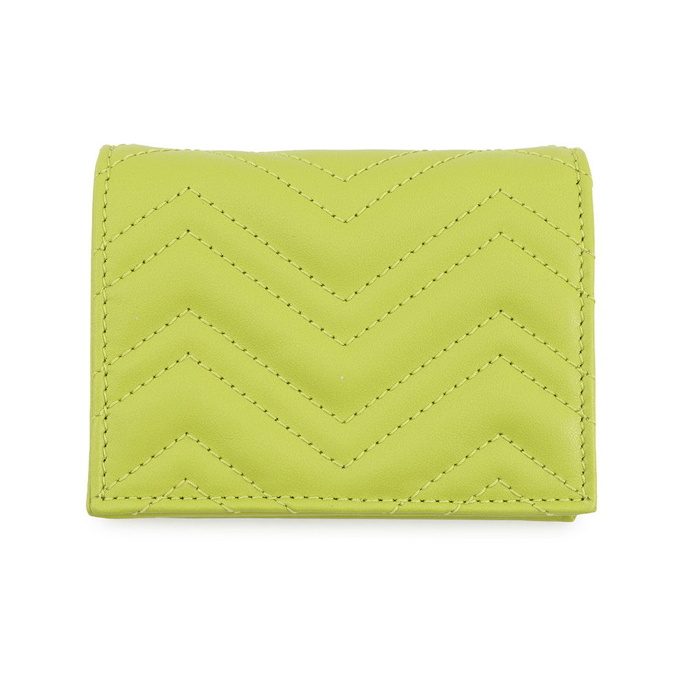 GUCCI GG Marmont Bifold Wallet Light Green466492 Leather