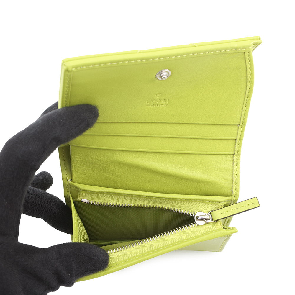 GUCCI GG Marmont Bifold Wallet Light Green466492 Leather