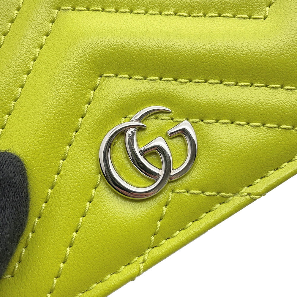 GUCCI GG Marmont Bifold Wallet Light Green466492 Leather