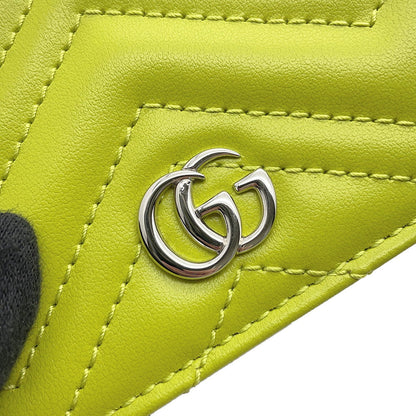 GUCCI GG Marmont Bifold Wallet Light Green466492 Leather