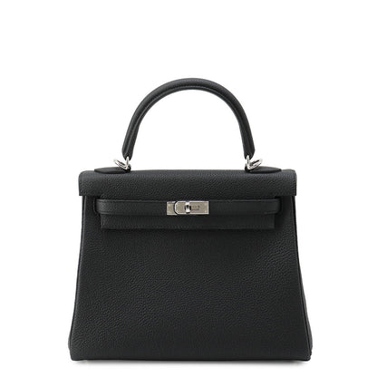HERMES Kelly Retourne Black Togo Leather Size 25