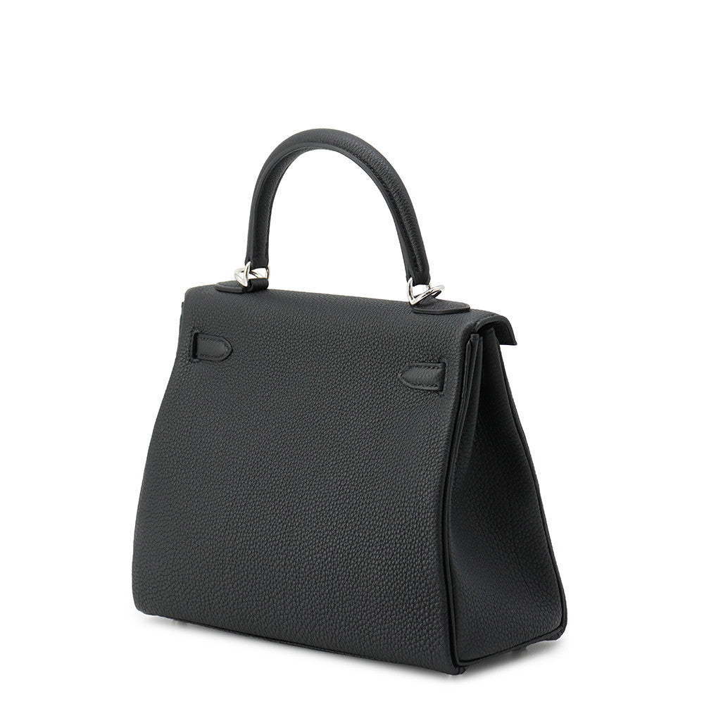 HERMES Kelly Retourne Black Togo Leather Size 25