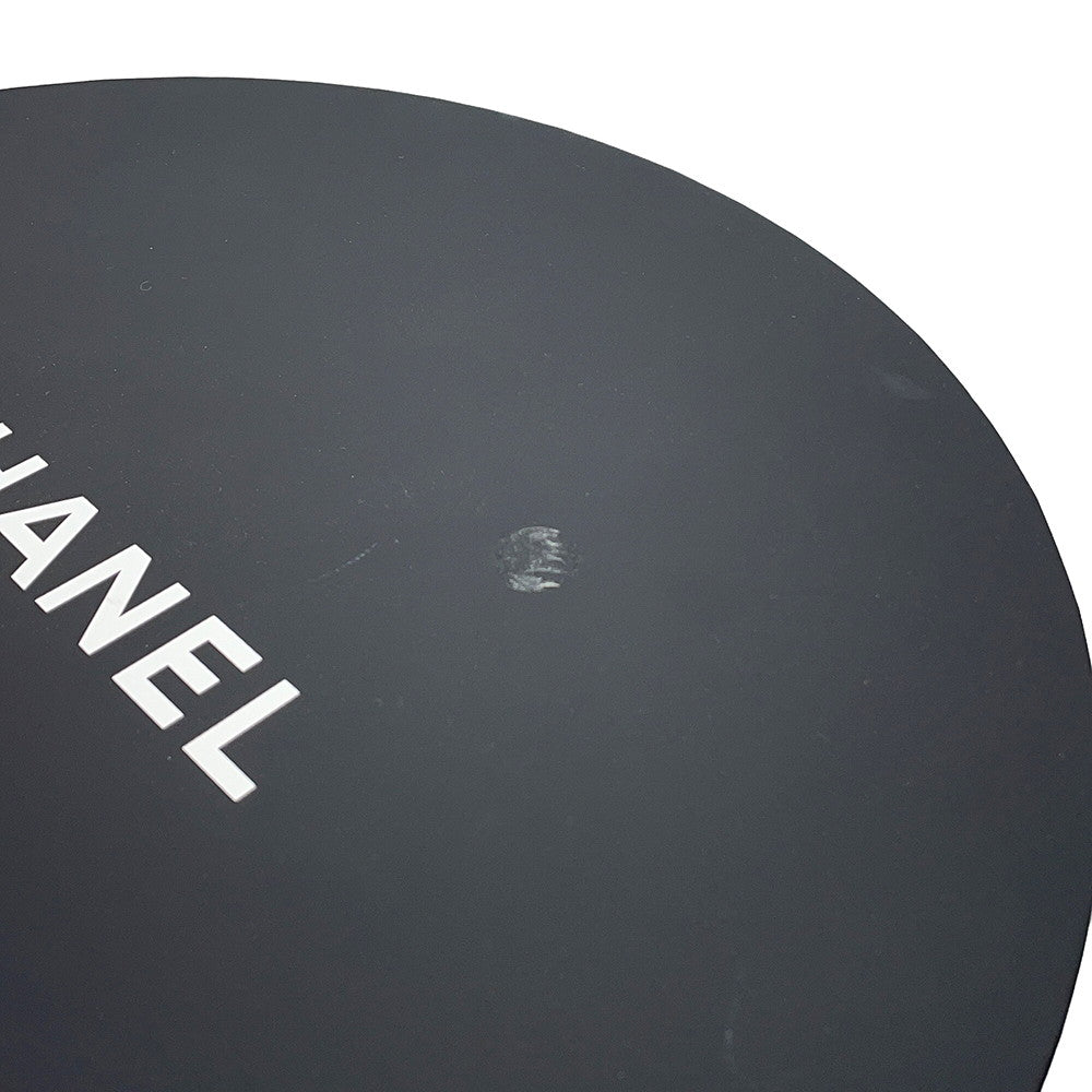 CHANEL CC Logo Ribbon Straw Hat Size M Beige/Black Straw100%