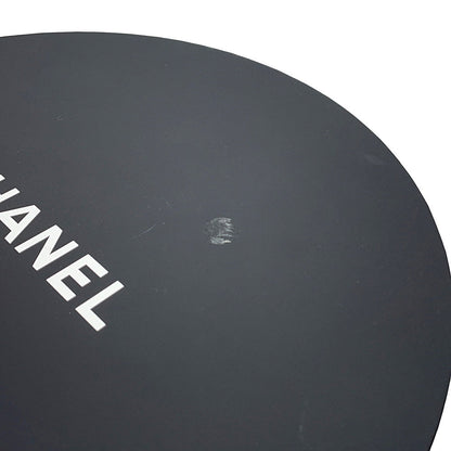 CHANEL CC Logo Ribbon Straw Hat Size M Beige/Black Straw100%