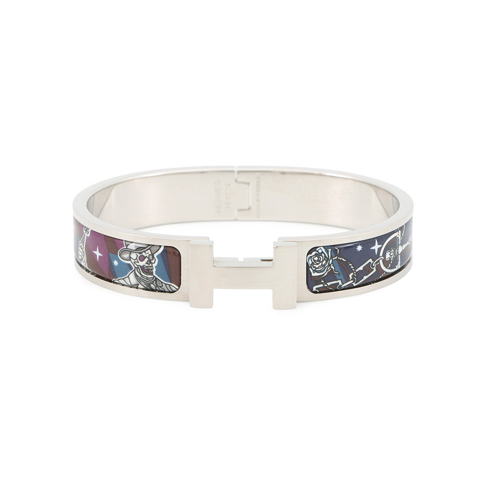 HERMES ClicHH/Ceraphet Fan Bracelet Navy Metal Enamel