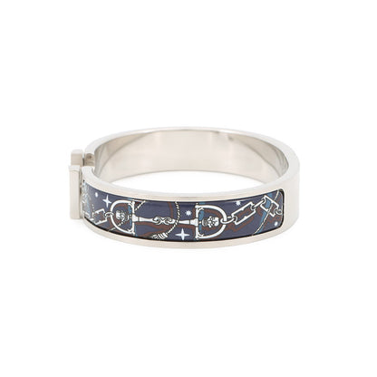HERMES ClicHH/Ceraphet Fan Bracelet Navy Metal Enamel