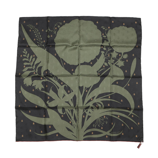 HERMES Carre 《Bouquet Finale Abeille》 2025AW Size 90 Black/Vert・Roden/RougeH Silk100%
