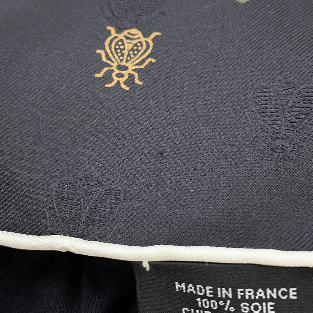 HERMES Carre 《Bouquet Finale Abeille》 2025AW Size 90 Black/Vert・Roden/RougeH Silk100%