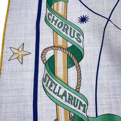 HERMES Giant Square Chorus Stellarum Spring/Summer 2025 Size 140 Gris Cine / Green / Multicolor Cashmere70% Silk30%