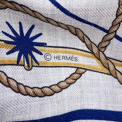 HERMES Giant Square Chorus Stellarum Spring/Summer 2025 Size 140 Gris Cine / Green / Multicolor Cashmere70% Silk30%