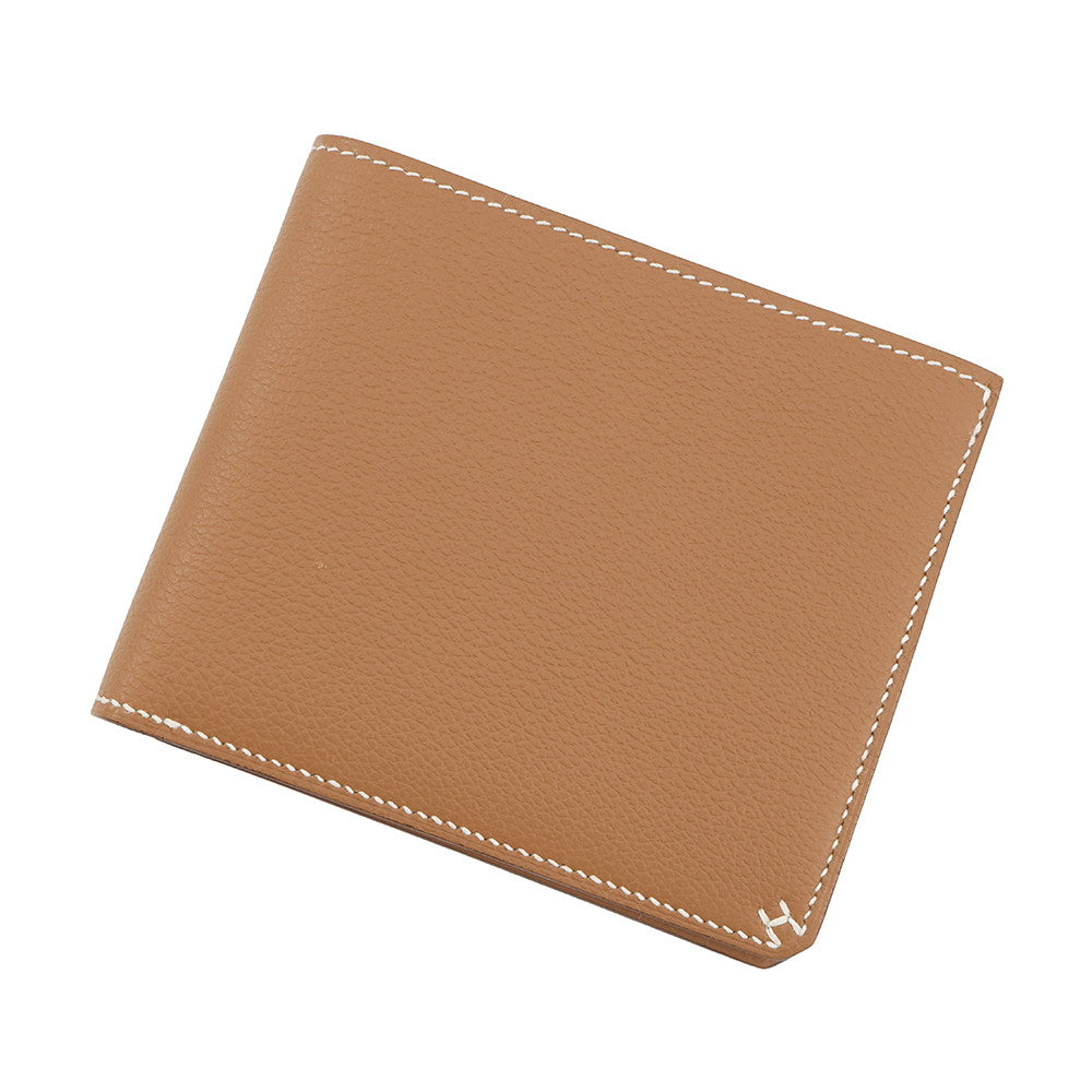 HERMES HSellier Compact Wallet Gold Evercolor