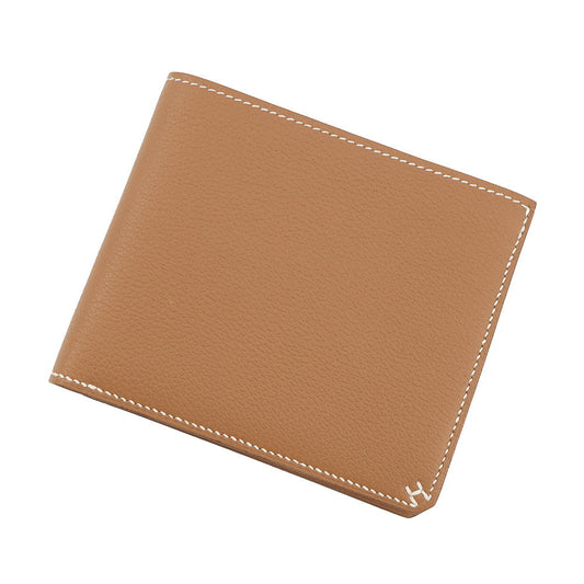 HERMES HSellier Compact Wallet Gold Evercolor