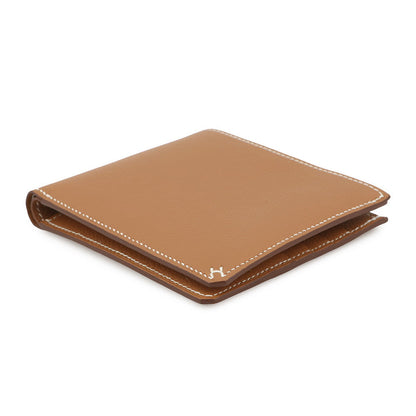 HERMES HSellier Compact Wallet Gold Evercolor