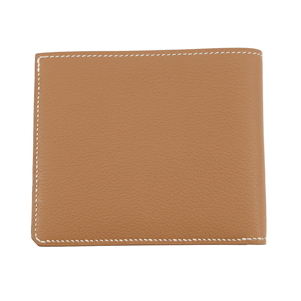 HERMES HSellier Compact Wallet Gold Evercolor