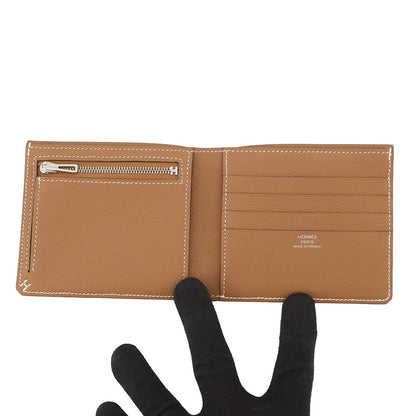 HERMES HSellier Compact Wallet Gold Evercolor