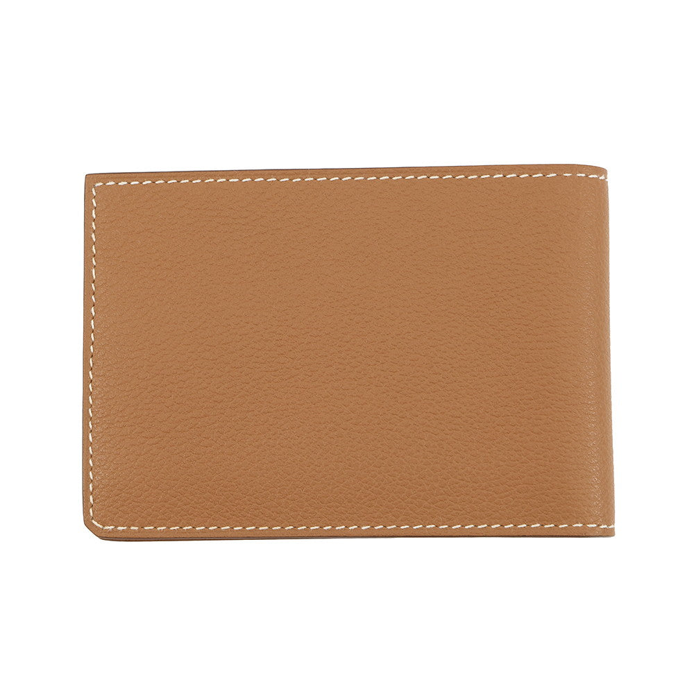 HERMES HSellier Horizontal Card Case Gold Evercolor