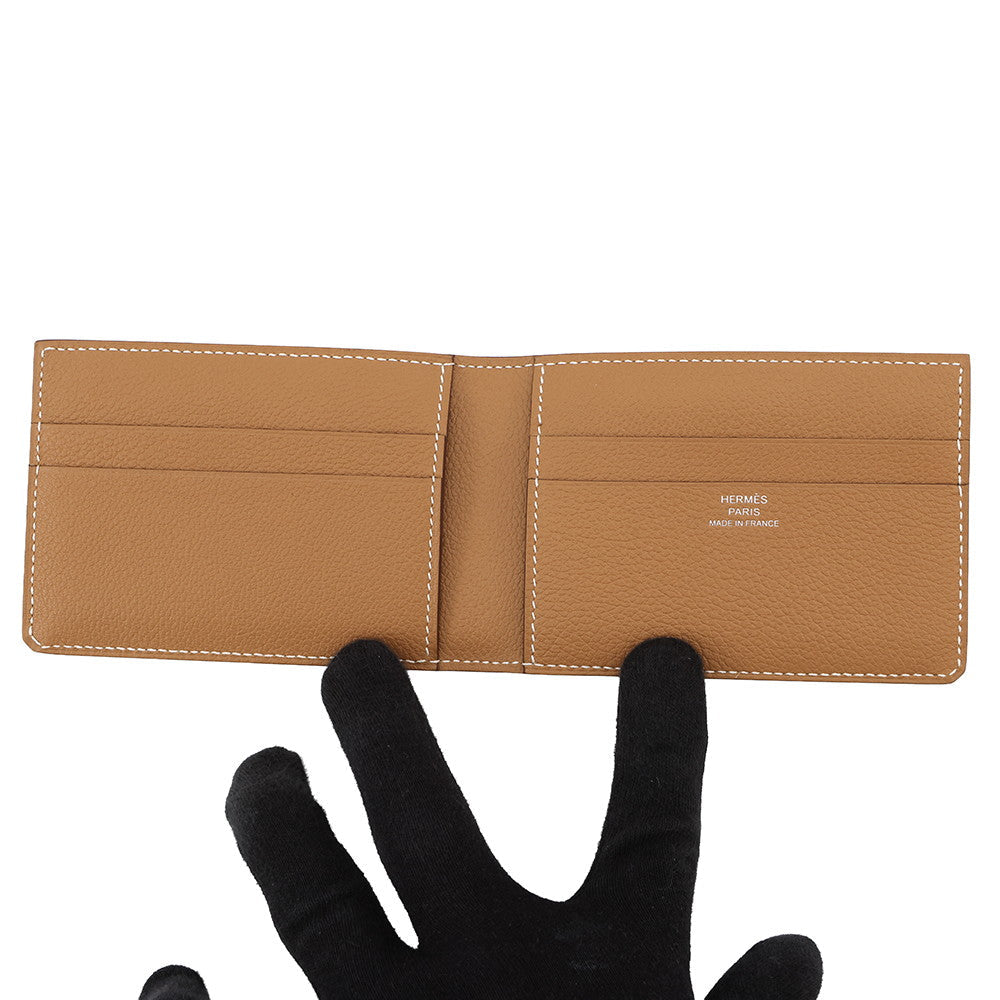 HERMES HSellier Horizontal Card Case Gold Evercolor