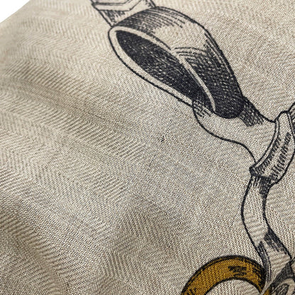 HERMES Giant Square LES CHEVAUX DECHAINES Spring/Summer 2024 Size 140 Marine/Natural/Gris Cashmere70% Silk30%