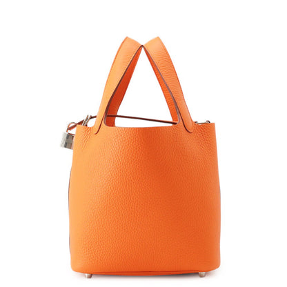 HERMES Picotin Lock Orange minyan Taurillon Clemence Size PM