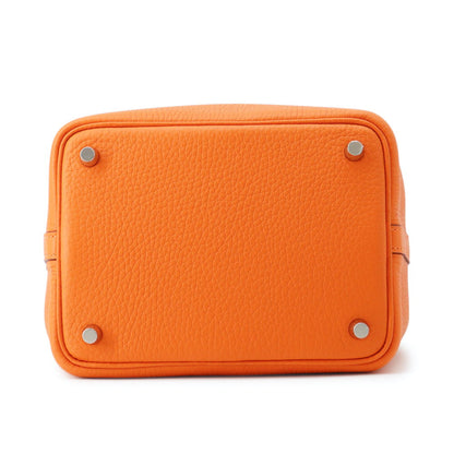 HERMES Picotin Lock Orange minyan Taurillon Clemence Size PM