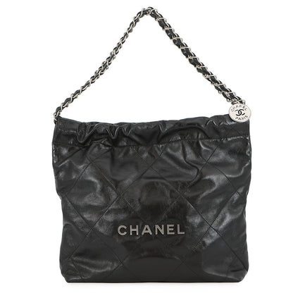 CHANEL CHANEL22 ChainShoulder Bag BlackAS3260 Shiny Calf Leather Size Small