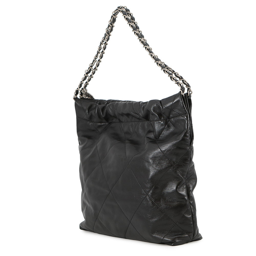 CHANEL CHANEL22 ChainShoulder Bag BlackAS3260 Shiny Calf Leather Size Small