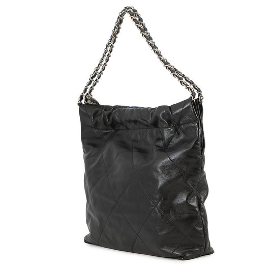 CHANEL CHANEL22 ChainShoulder Bag BlackAS3260 Shiny Calf Leather Size Small