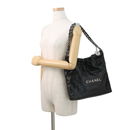 CHANEL CHANEL22 ChainShoulder Bag BlackAS3260 Shiny Calf Leather Size Small