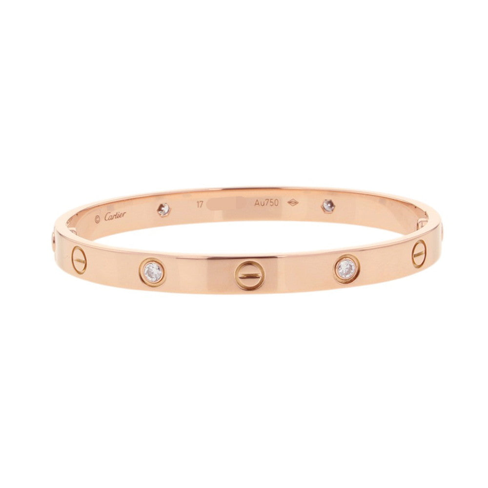 CARTIER Love Bracelet Classic Model Diamond Size 17B6036000/B6036017 18K Pink Gold