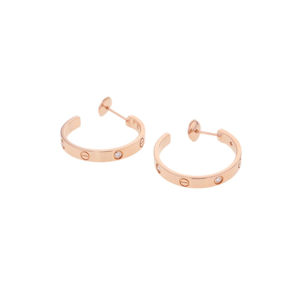 CARTIER Love Hoop Earrings Size Medium ModelB8301433 18K Pink Gold