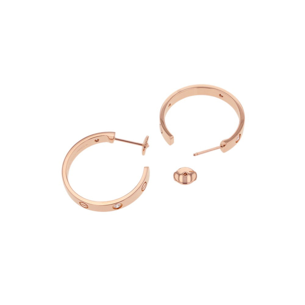 CARTIER Love Hoop Earrings Size Medium ModelB8301433 18K Pink Gold