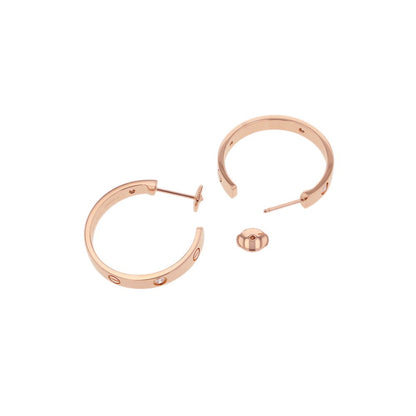 CARTIER Love Hoop Earrings Size Medium ModelB8301433 18K Pink Gold
