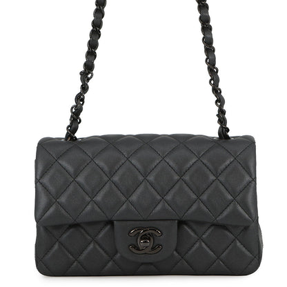 CHANEL Mini Matelasse ChainShoulder Bag BlackA69900 Lambskin Size 20