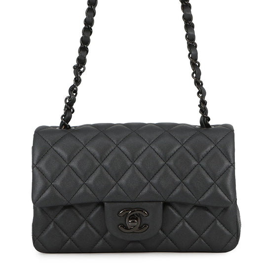 CHANEL Mini Matelasse ChainShoulder Bag BlackA69900 Lambskin Size 20