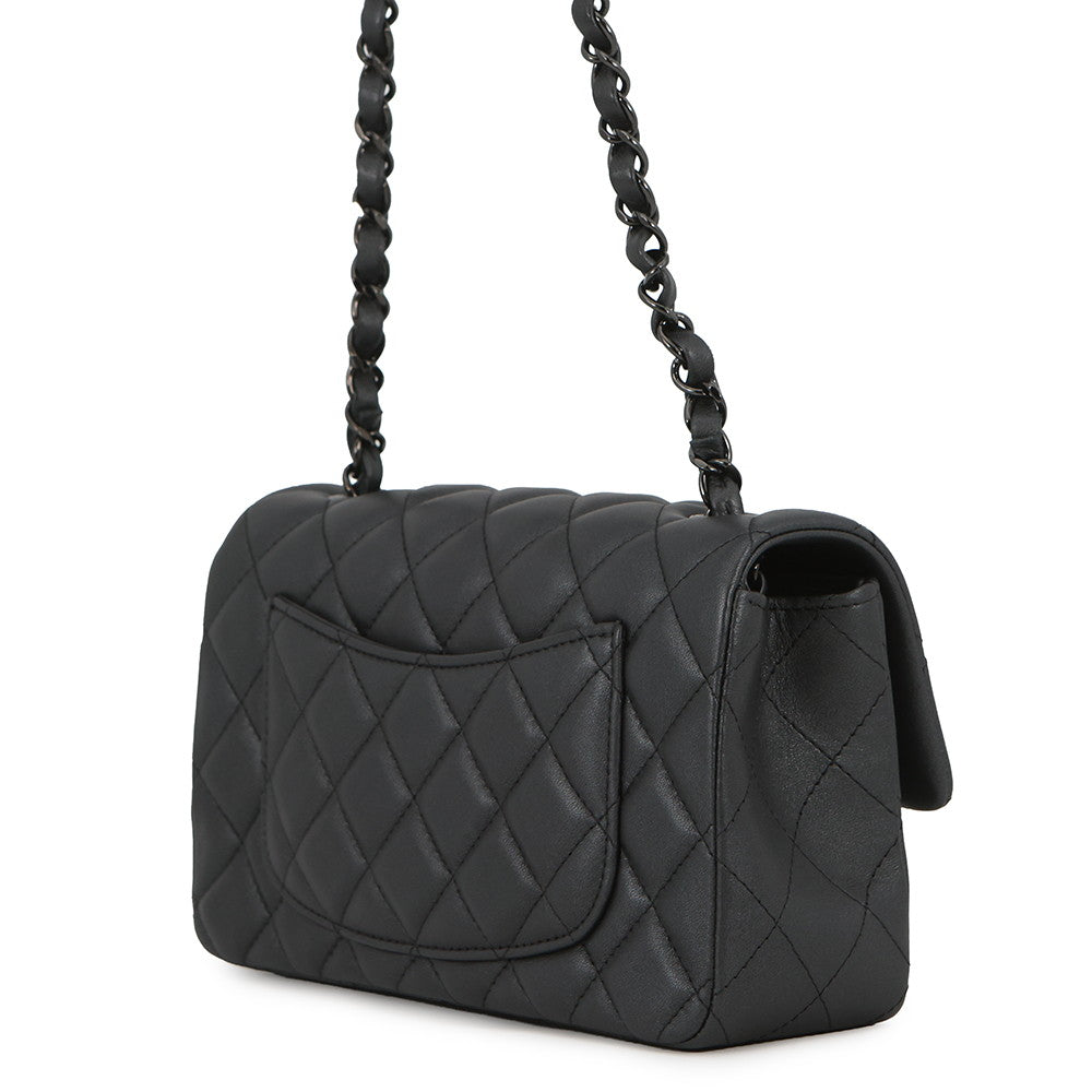 CHANEL Mini Matelasse ChainShoulder Bag BlackA69900 Lambskin Size 20