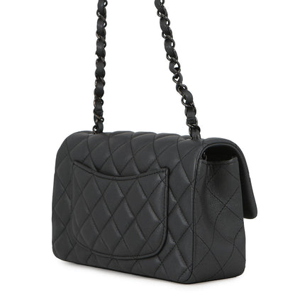 CHANEL Mini Matelasse ChainShoulder Bag BlackA69900 Lambskin Size 20