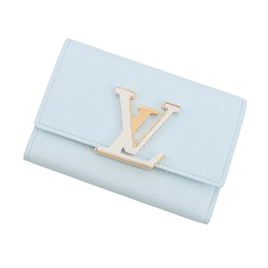 LOUIS VUITTON Portefeuille Capucine Compact Sky BlueN89898 Taurillon Leather/Karung Leather