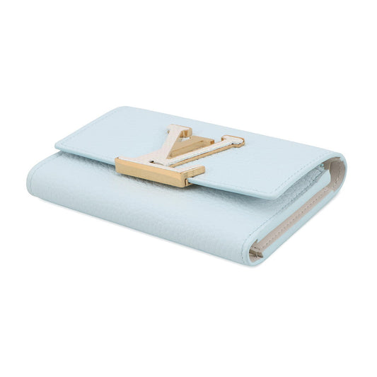 LOUIS VUITTON Portefeuille Capucine Compact Sky BlueN89898 Taurillon Leather/Karung Leather
