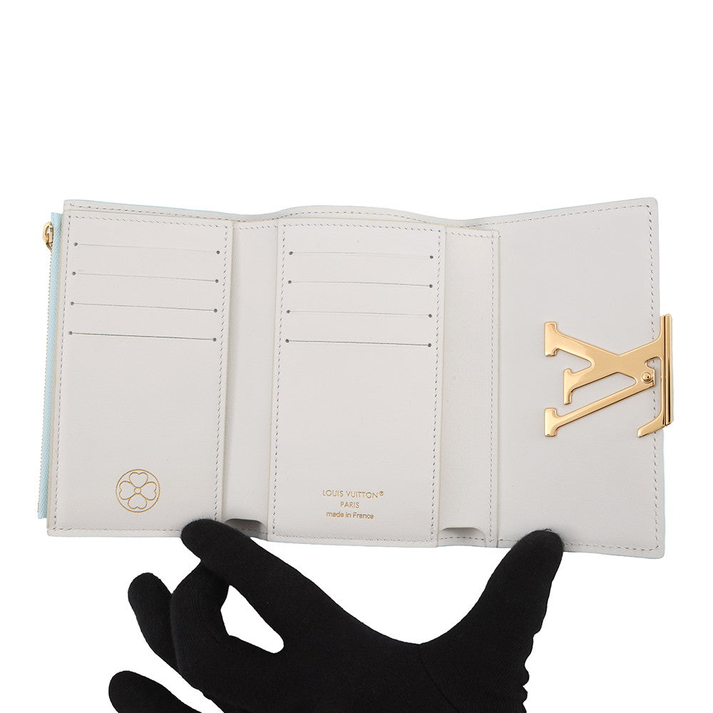 LOUIS VUITTON Portefeuille Capucine Compact Sky BlueN89898 Taurillon Leather/Karung Leather