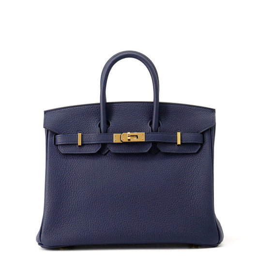 HERMES Birkin Blue Abysse Togo Leather Size 25