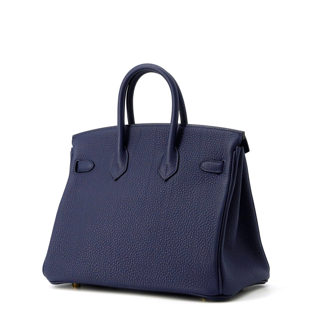 HERMES Birkin Blue Abysse Togo Leather Size 25
