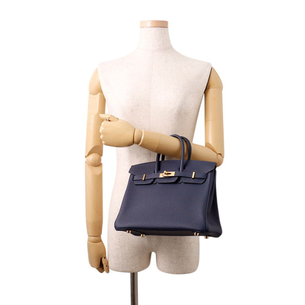 HERMES Birkin Blue Abysse Togo Leather Size 25