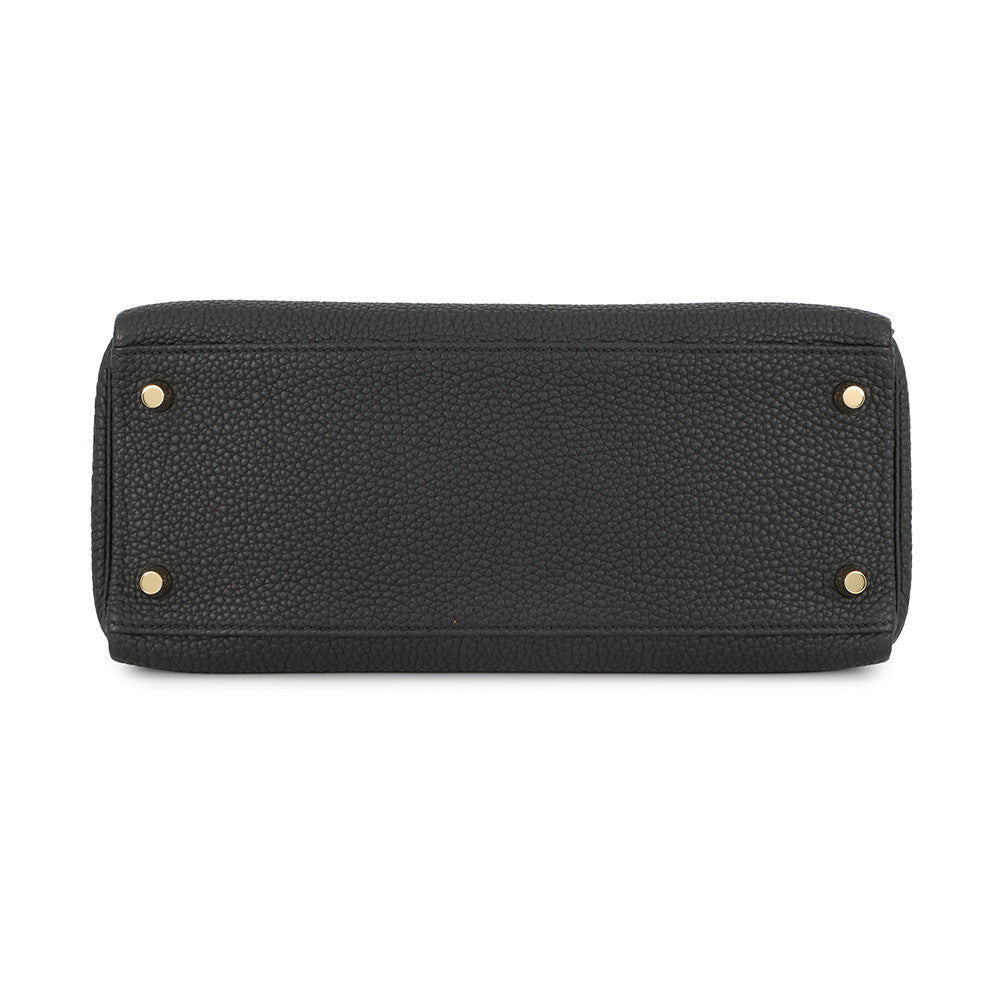 HERMES Kelly Retourne Black Togo Leather Size 28