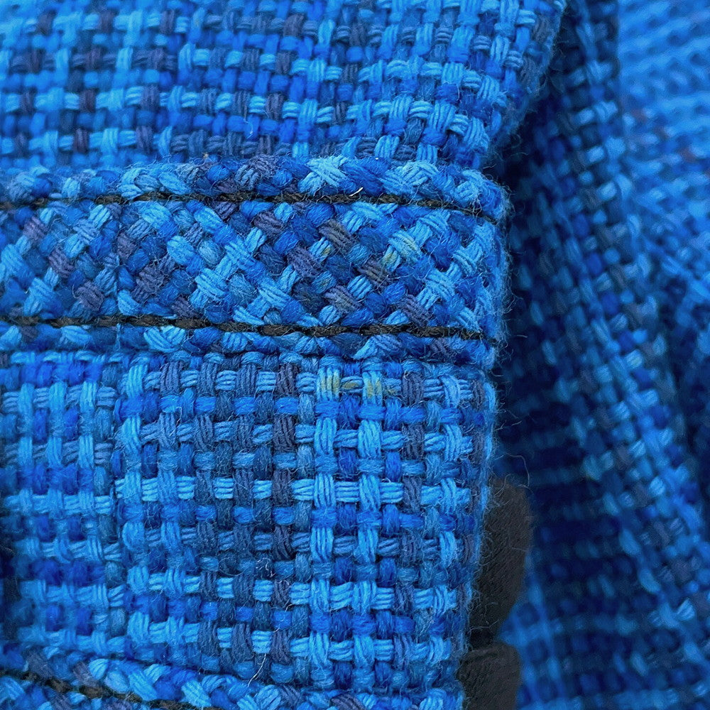 CHANEL 2020 Resort Collection Checkered Tweed Jacket Size 36 BlueP62605 V46600 MG152 Cotton53% Wool 35% Polyamide12%